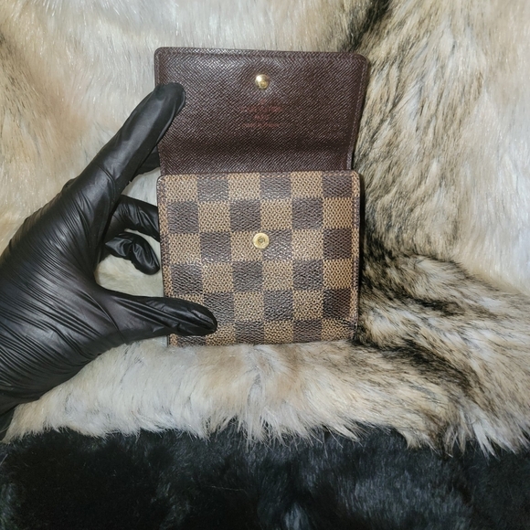 Authentic Vintage Louis Vuitton Damier Ebene Elise Compact Snap Wallet - Picture 12 of 13